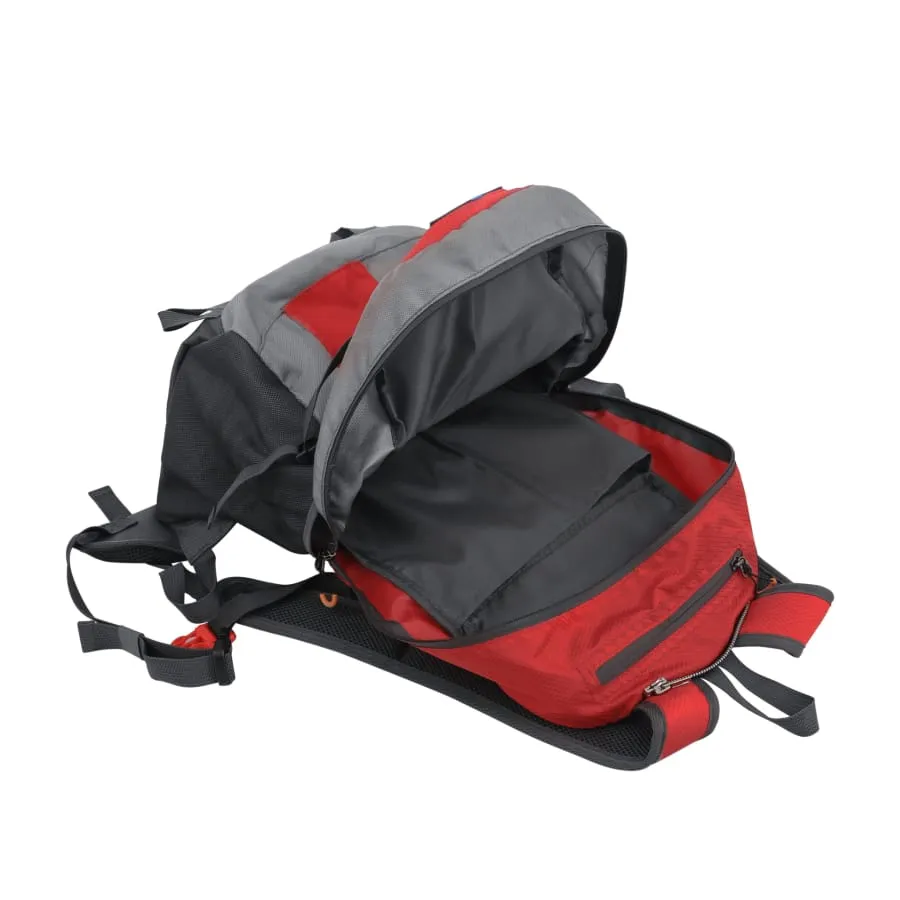 Solar panel Backpack 35L with Power Bank color Red/Grey