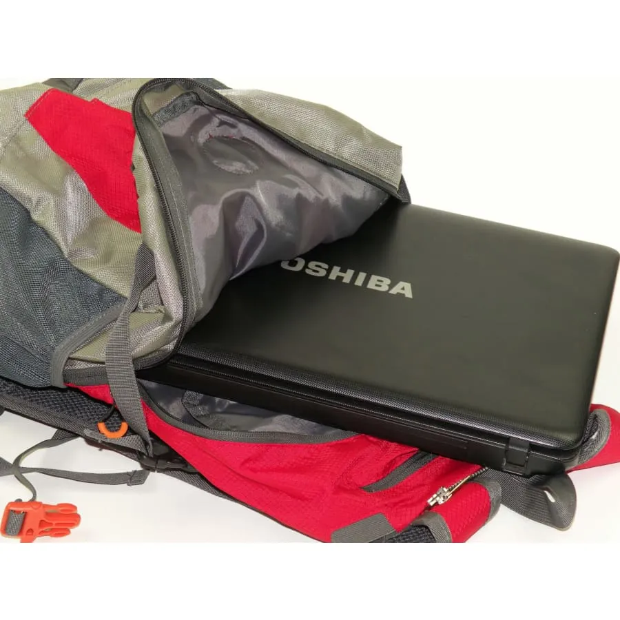 Solar panel Backpack 35L with Power Bank color Red/Grey