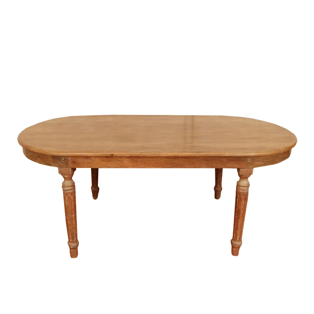Solid grainy 6 seater dining table
