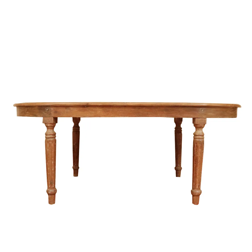 Solid grainy 6 seater dining table