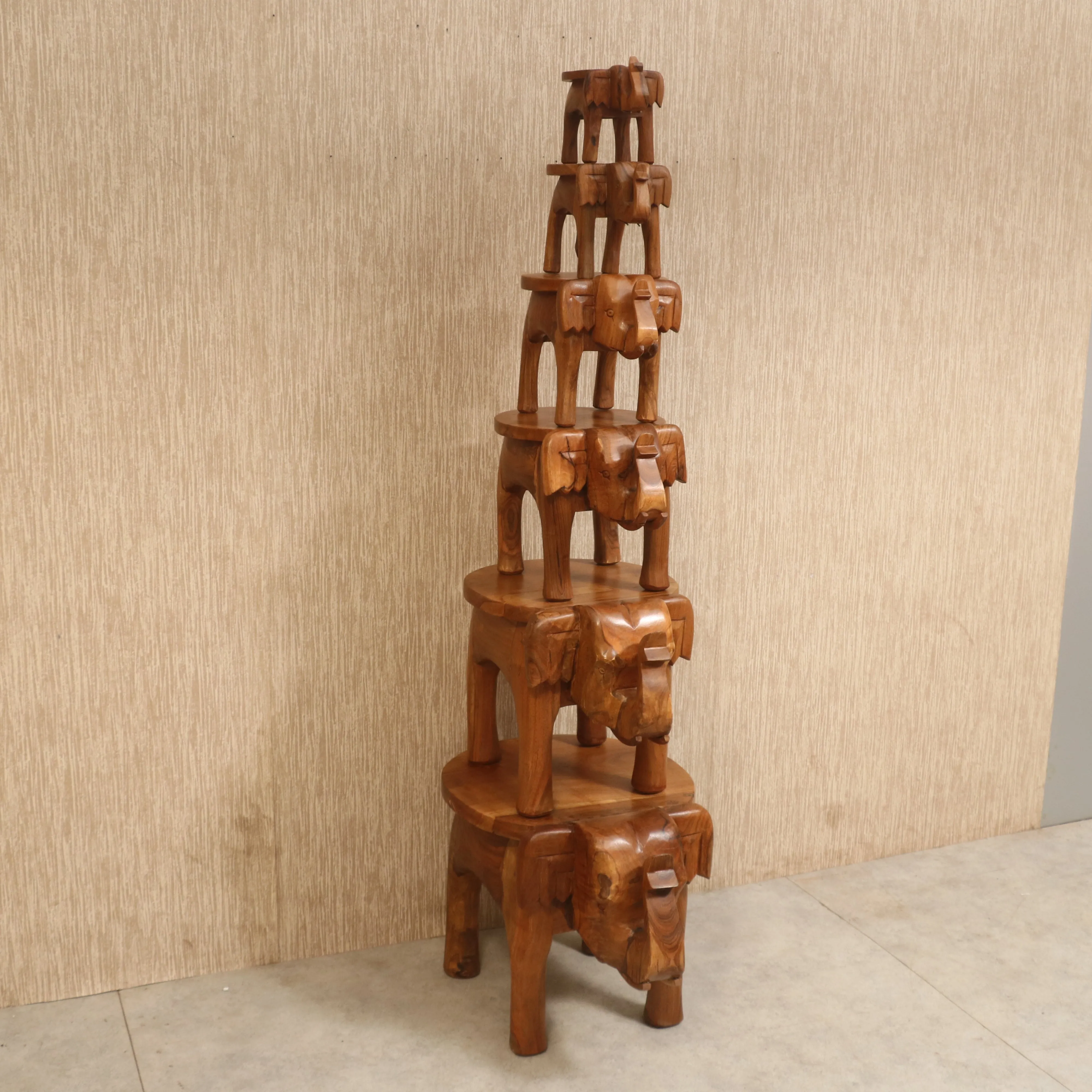Southern Classic Wooden Tone Elephant Table Stand