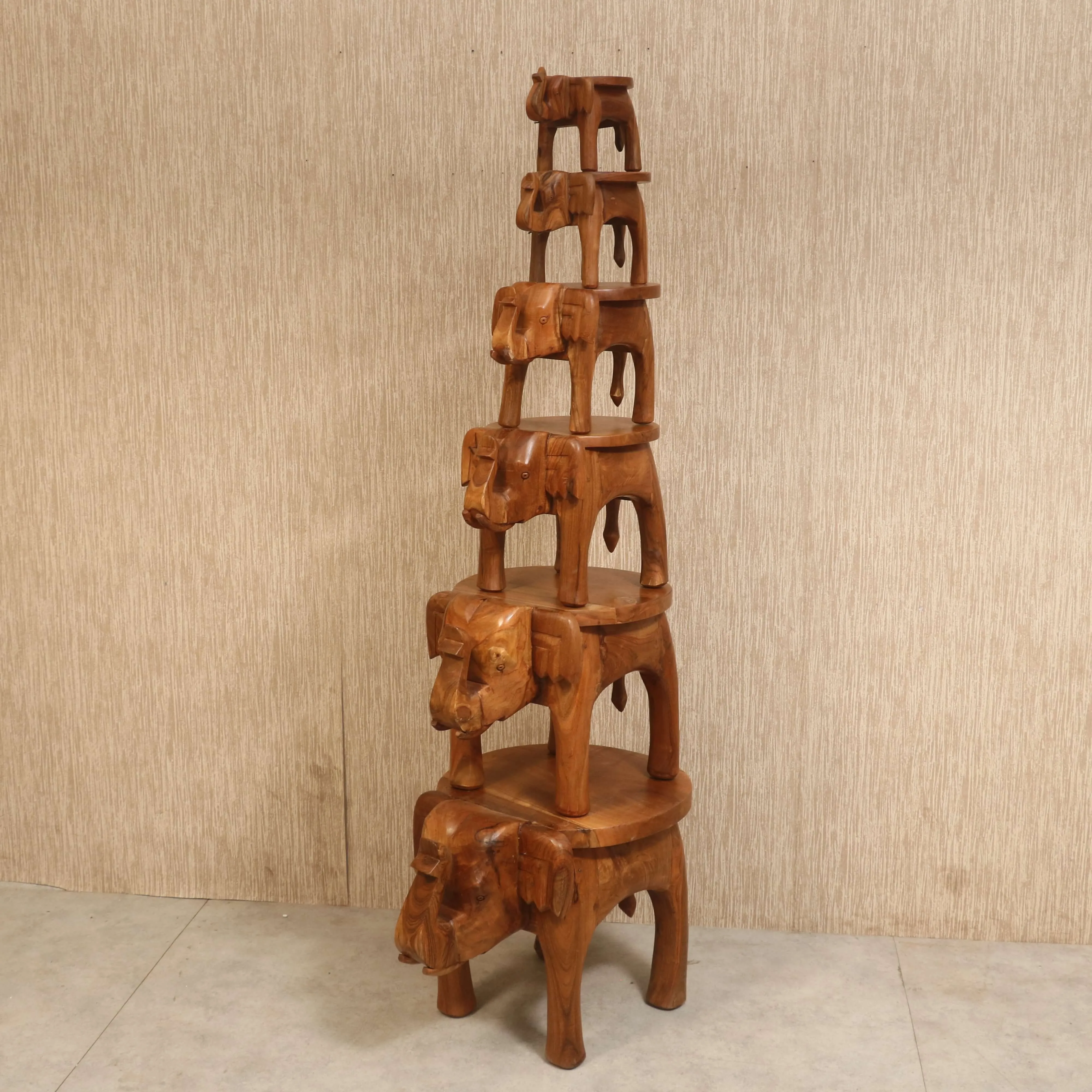Southern Classic Wooden Tone Elephant Table Stand