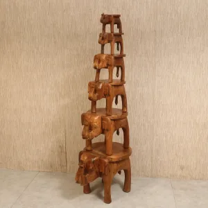 Southern Classic Wooden Tone Elephant Table Stand