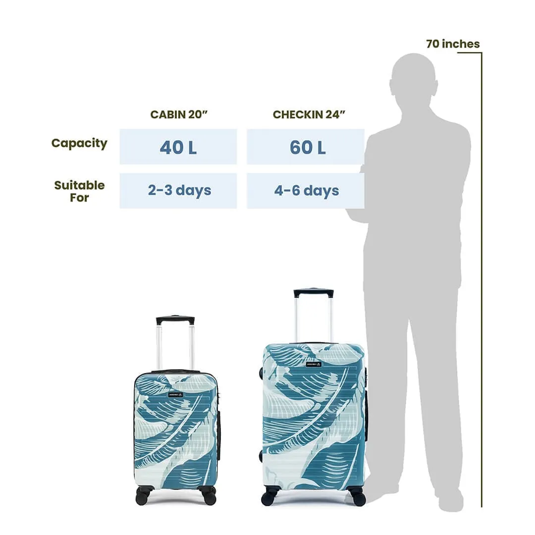 Stark | Tropical Print | Cabin Hard Luggage