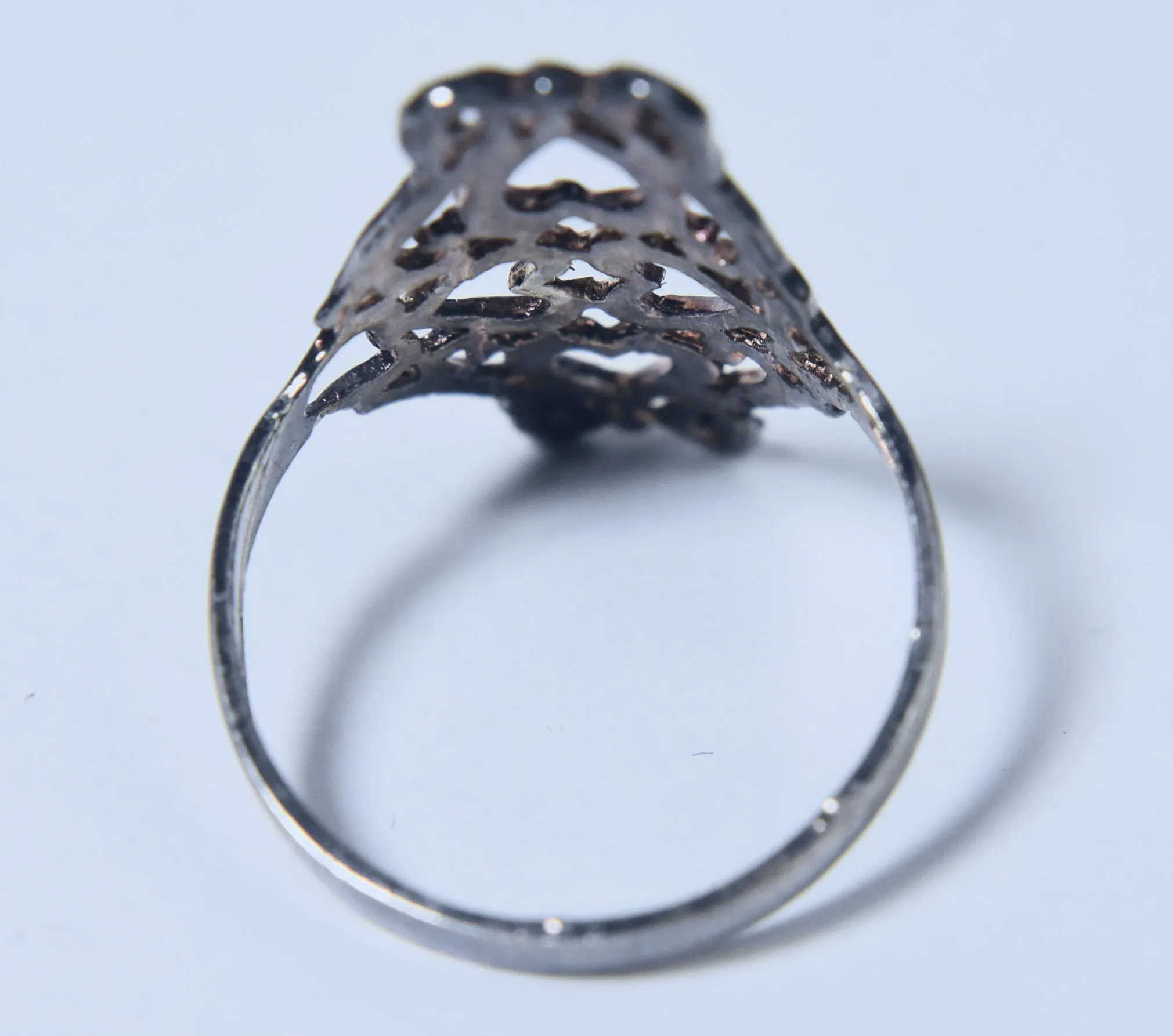 Sterling Silver Pierced Hearts Design Ring - Size 7