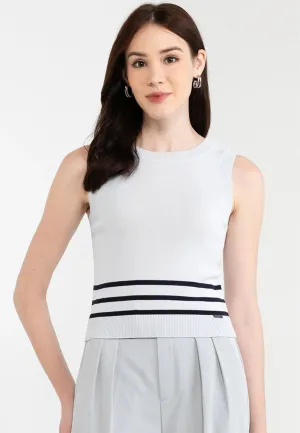 Striped Hem Details Knitted Top
