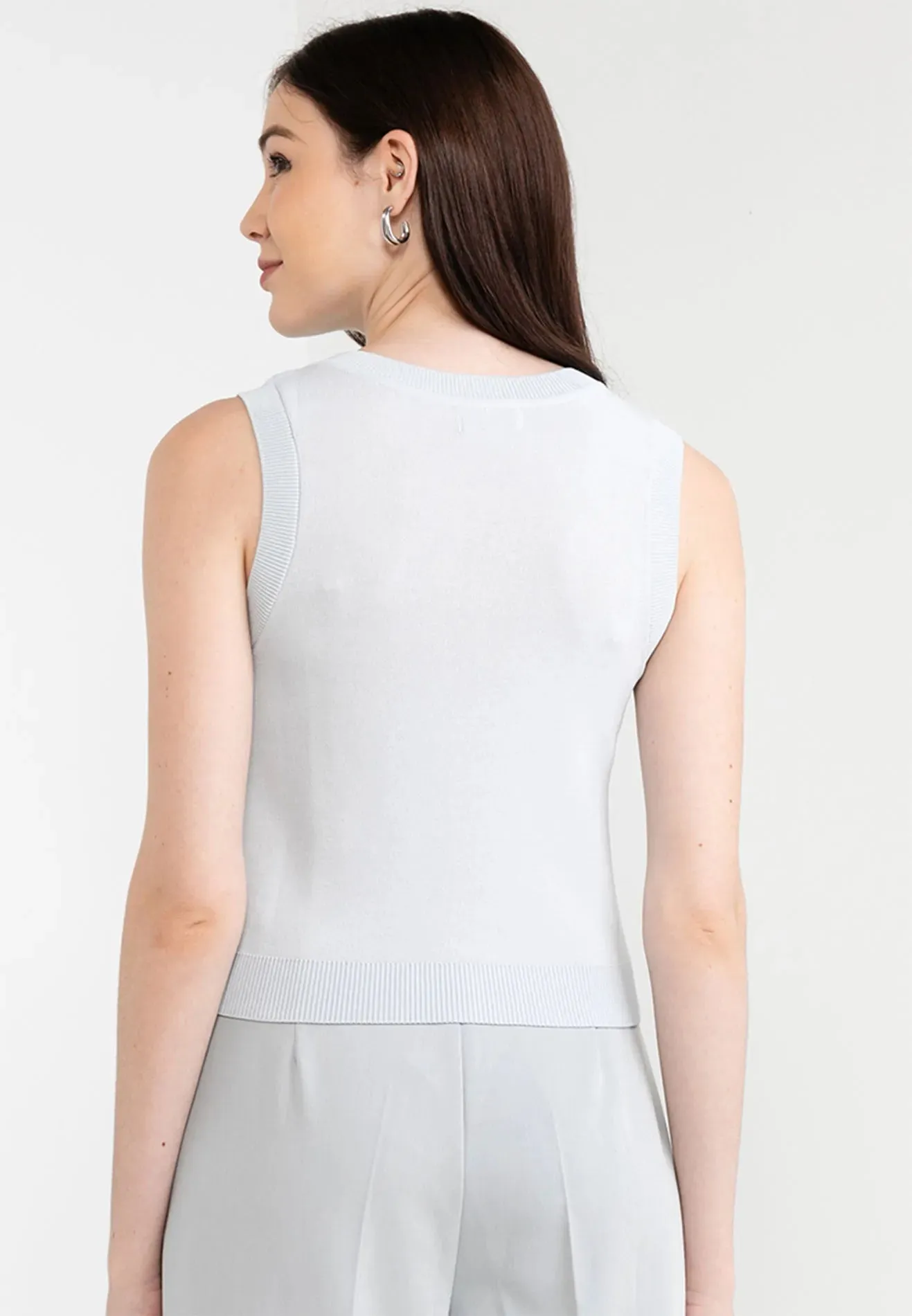 Striped Hem Details Knitted Top
