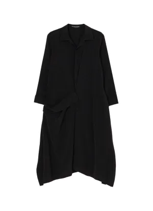 TA/PE CREPE DE CHINE R DRAPE DETAIL SHIRT DRESS