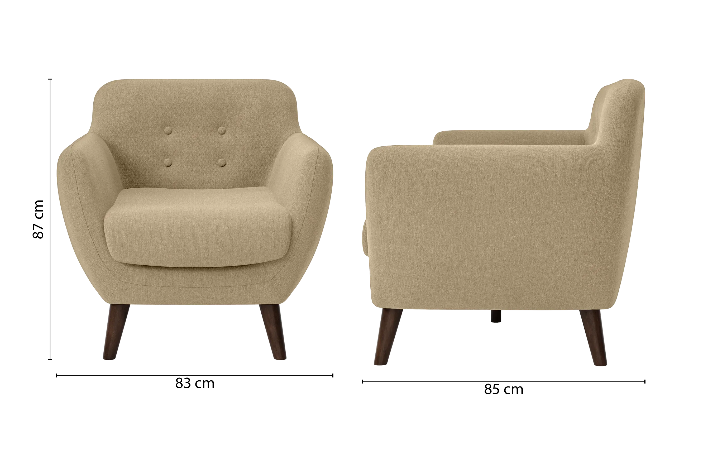 Terni Armchair Beige Linen Fabric