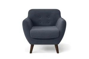 Terni Armchair Dark Blue Linen Fabric