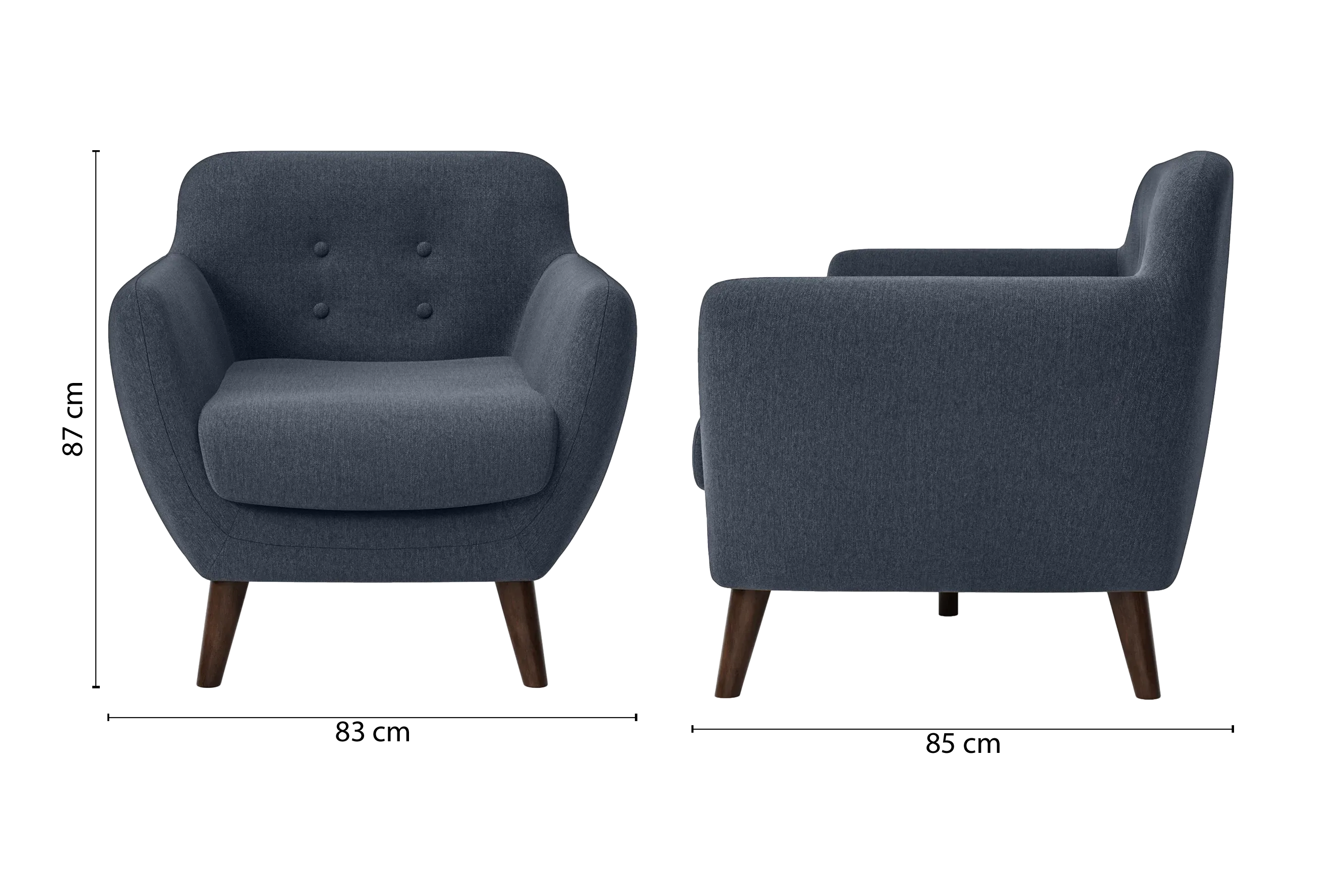 Terni Armchair Dark Blue Linen Fabric