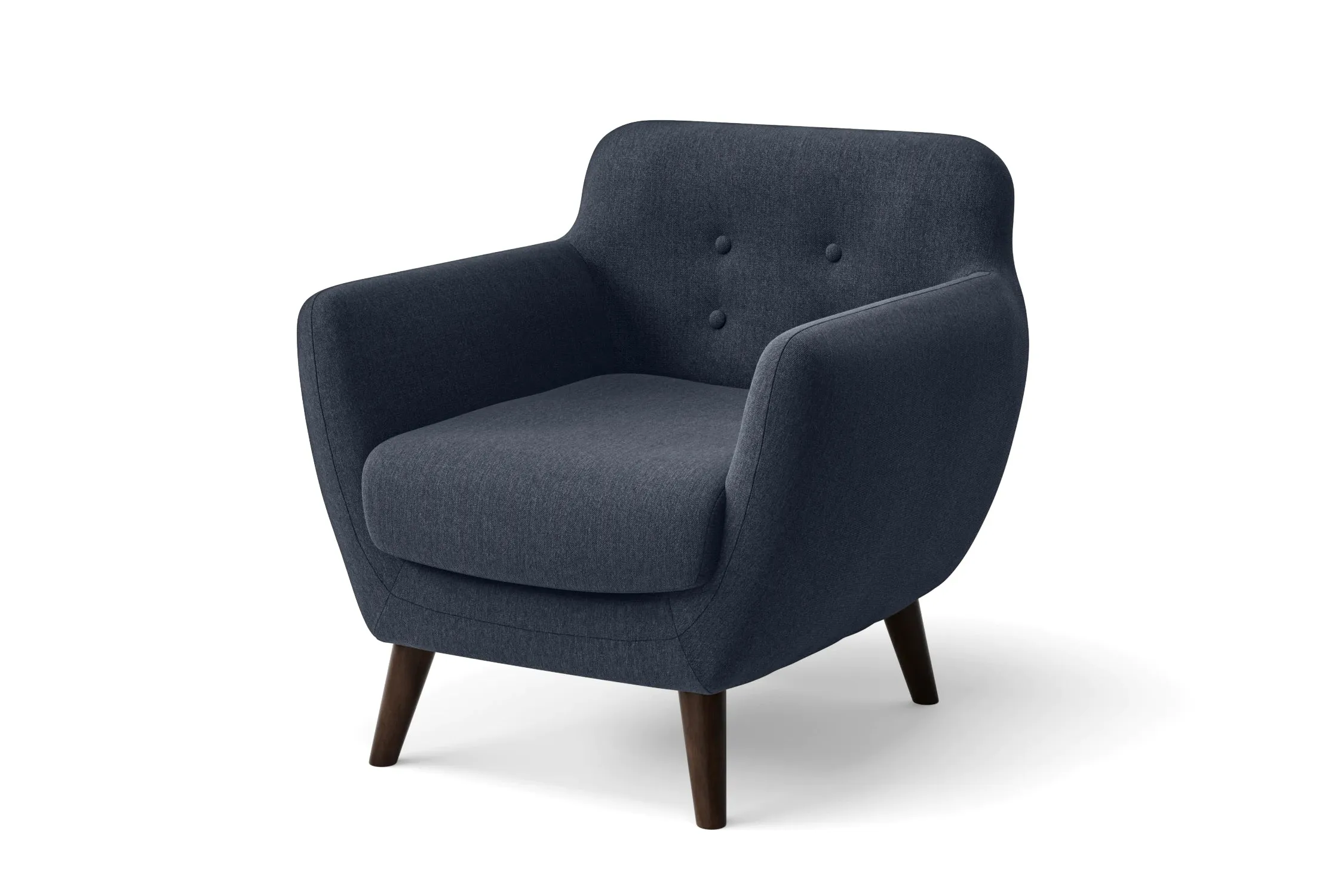 Terni Armchair Dark Blue Linen Fabric