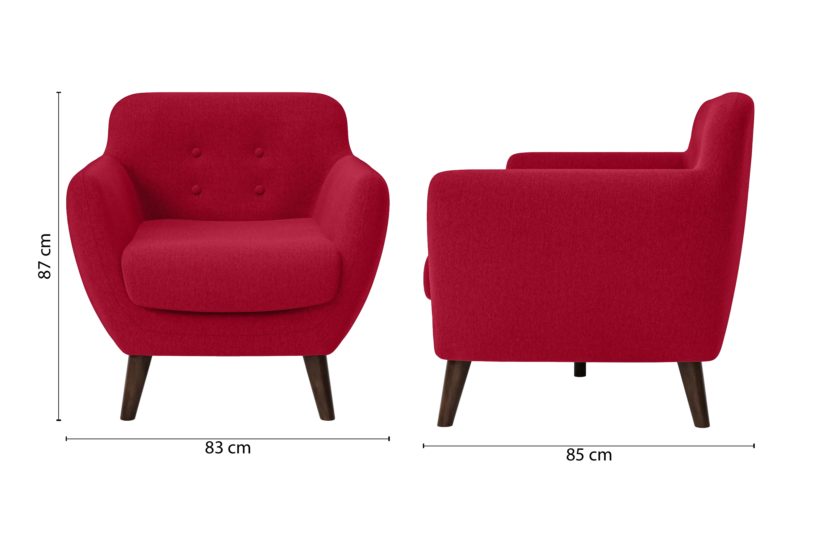 Terni Armchair Red Linen Fabric