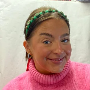 Thin Satin Hairband - Green