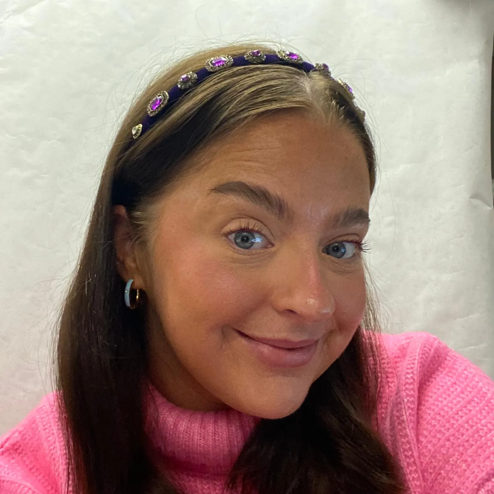 Thin Velvet Hairband - Purple