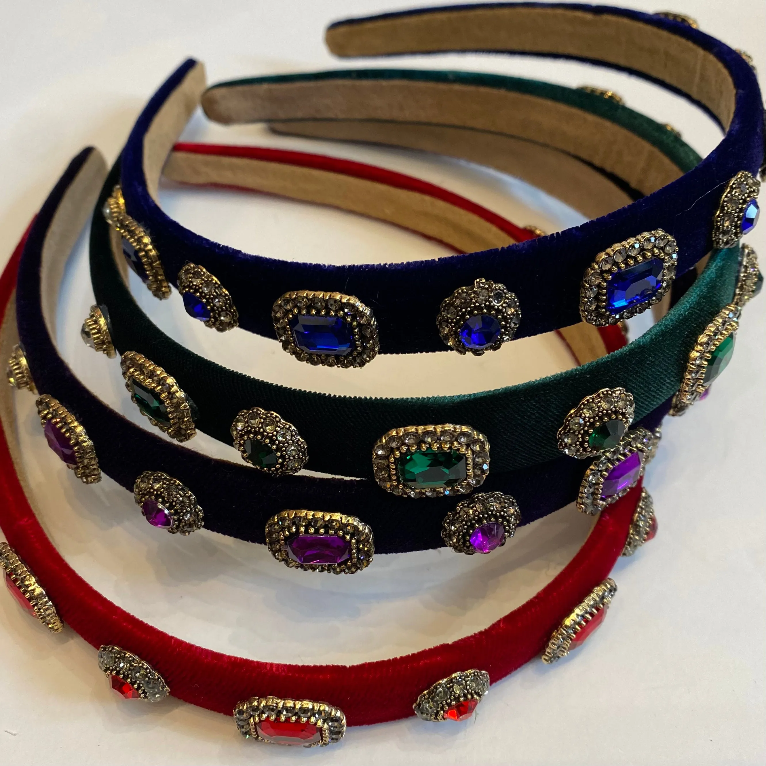 Thin Velvet Hairband - Red