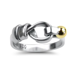 Tiffany & Co. Estate Sterling Silver & 18K Yellow Gold Hook/Eye Ring