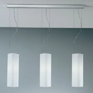 Triple White Murano Glass Kitchen Island Light