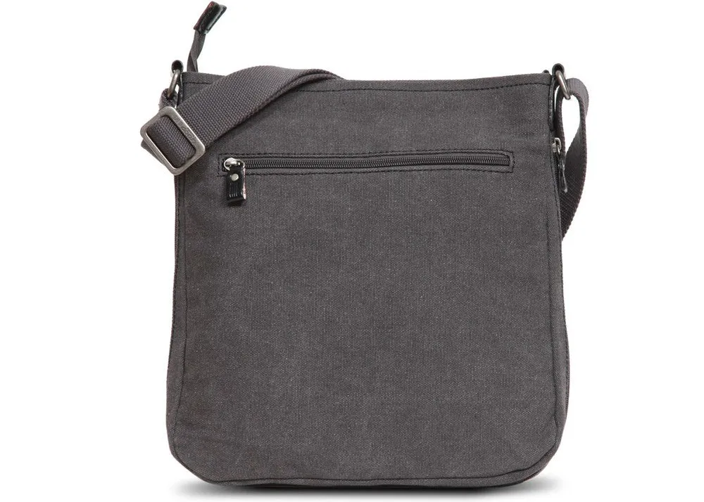Troop London Classic Zip Top Shoulder Bag - Charcoal