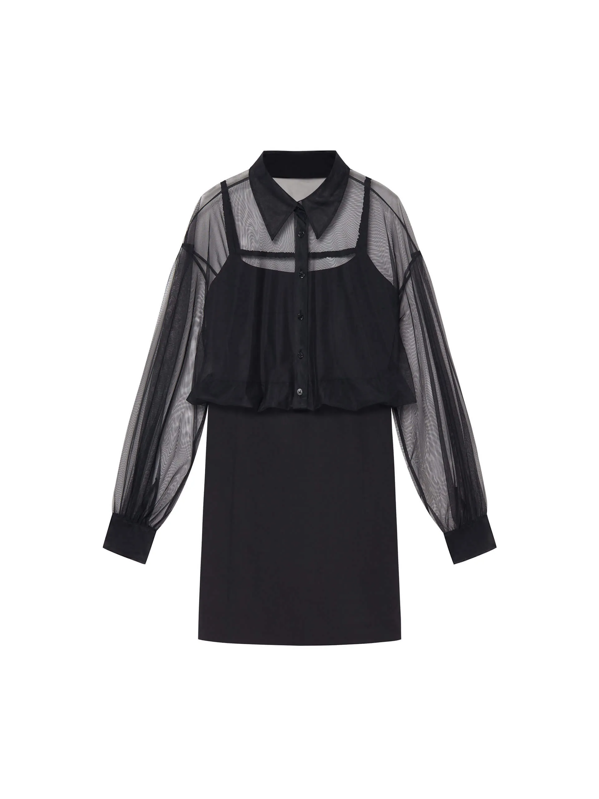 Tulle Details Mini Dress