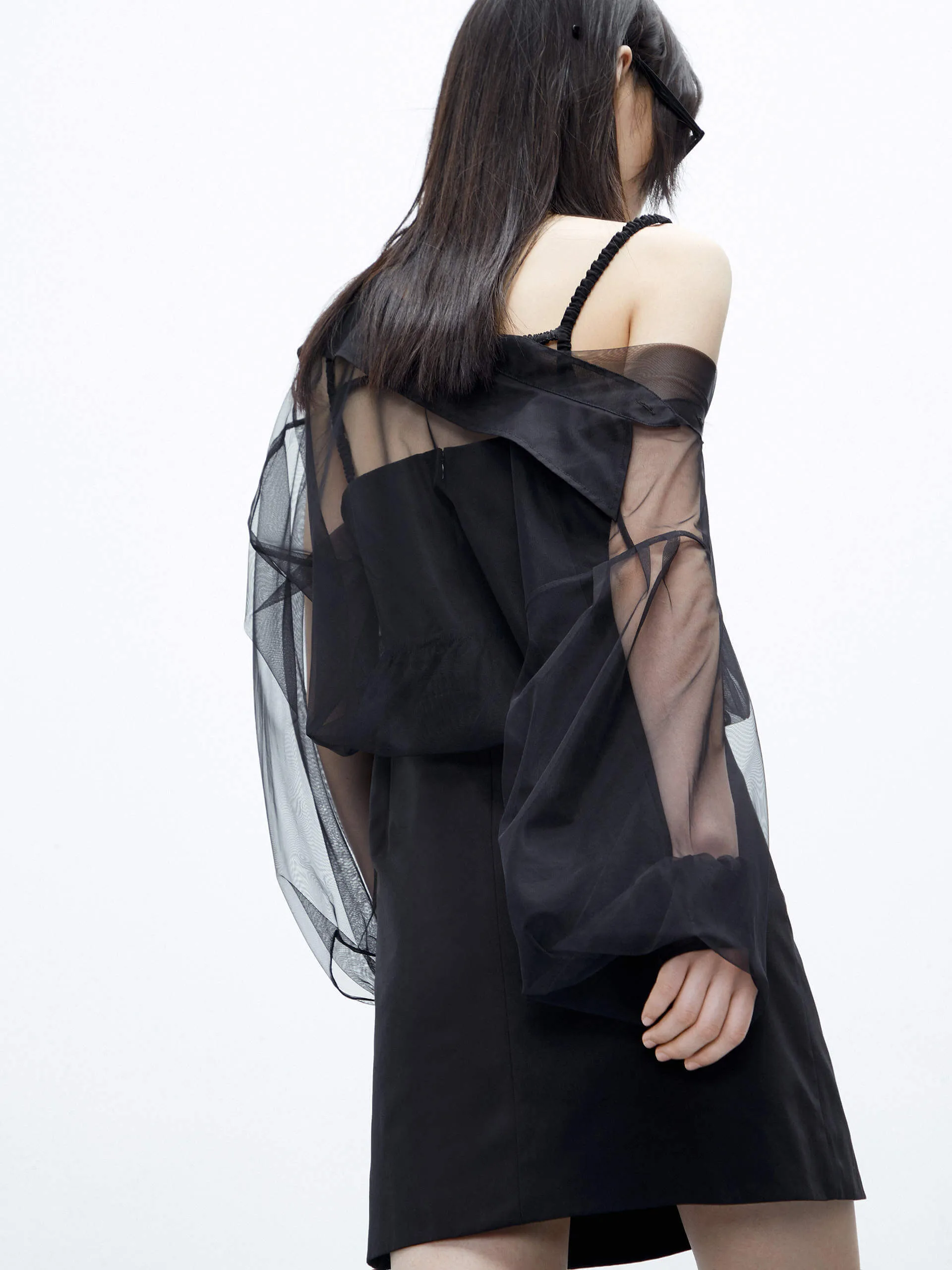 Tulle Details Mini Dress