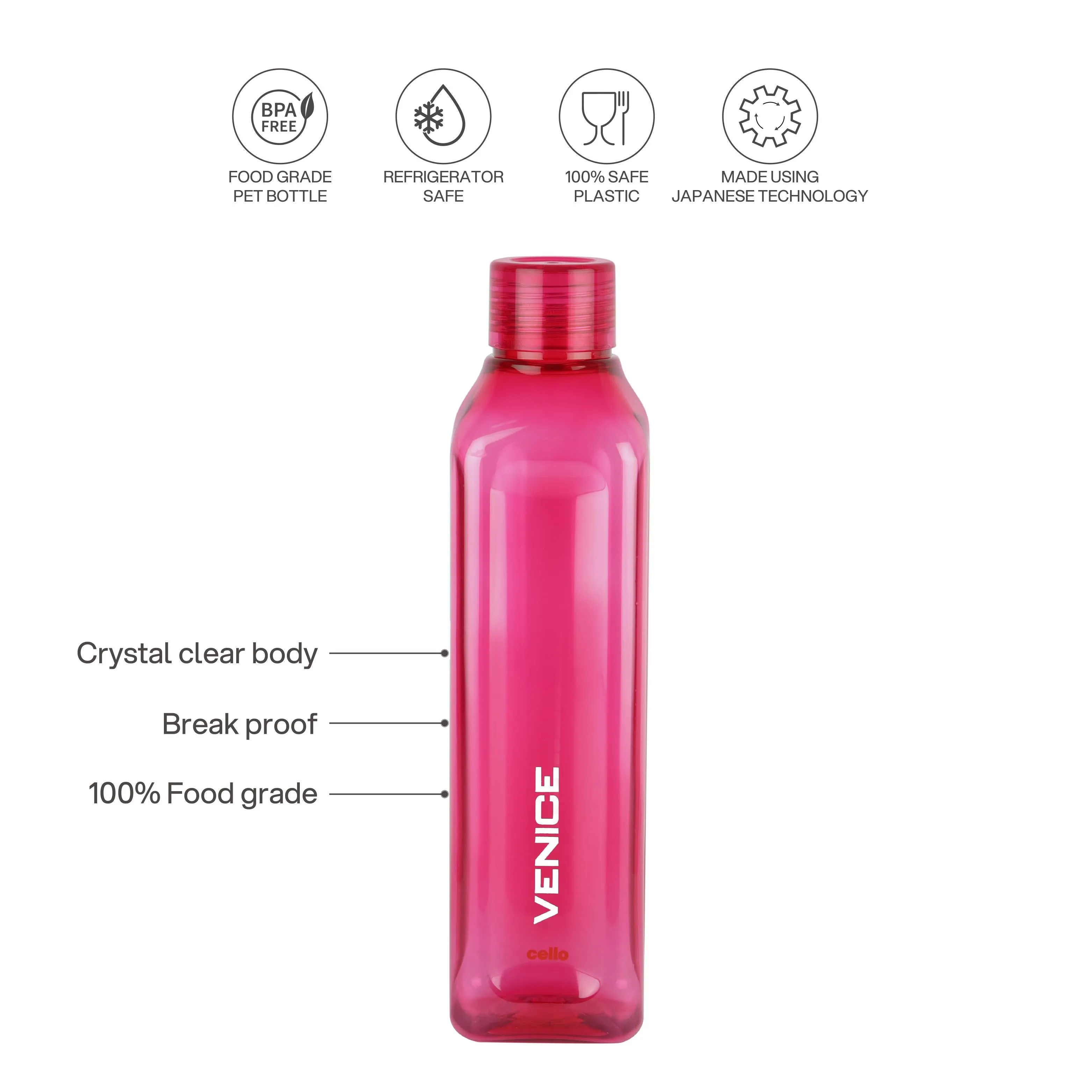 Venice Plastic Water Bottle, 1000ml