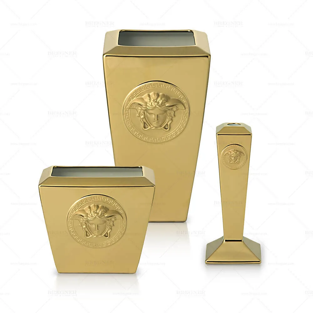 Versace meets Rosenthal Medusa Gold Vase H. 24 cm. gold