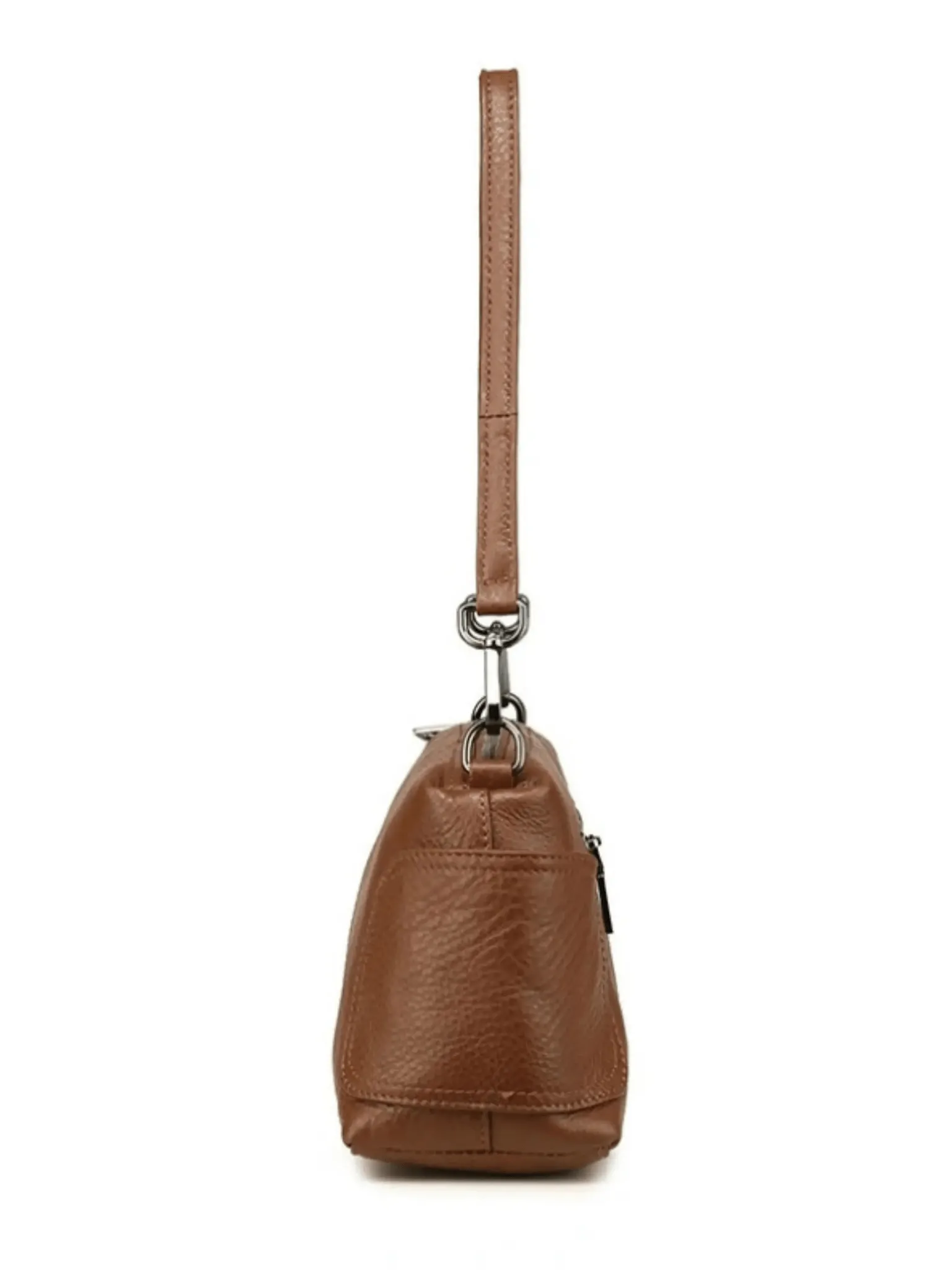 Vianne |  Classic Brown Leather Shoulder Bag