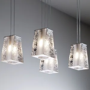 Vicky D69 A07 4-Light Sqaure Crystal Ceiling Light From Fabbian
