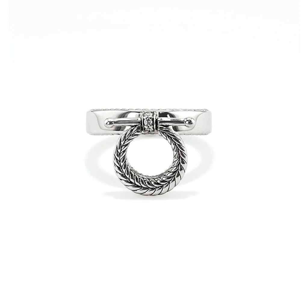 Vienna Bit Band Ring With Diamonds