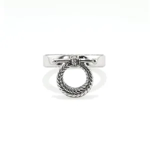 Vienna Bit Band Ring With Diamonds
