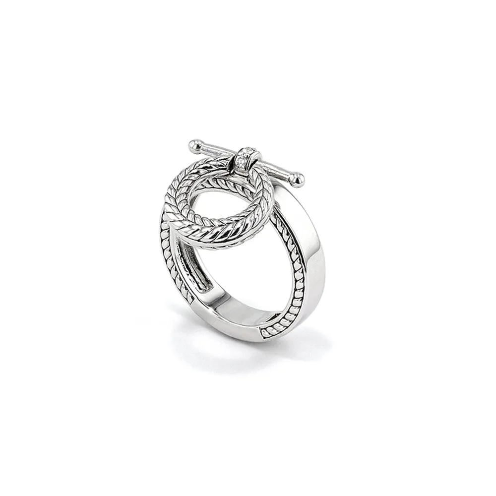 Vienna Bit Band Ring With Diamonds