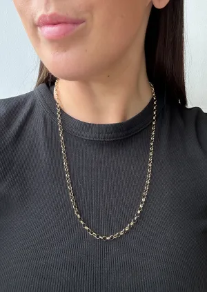 Vintage 9ct Yellow Gold 24” Round Belcher Necklace
