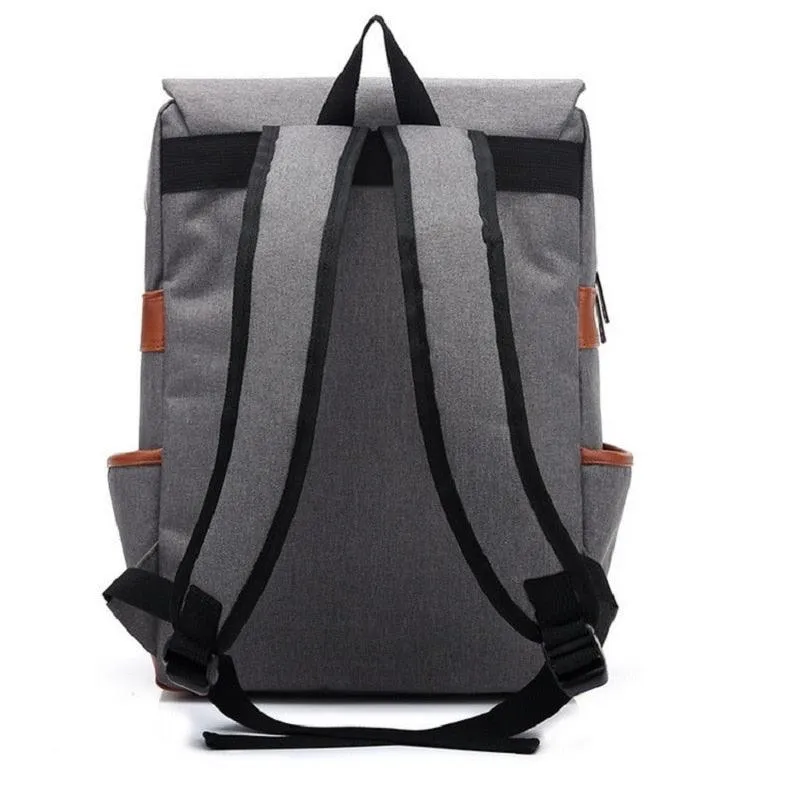 Vintage Laptop Backpack College Bag with USB Port