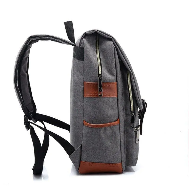 Vintage Laptop Backpack College Bag with USB Port