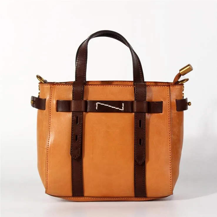 Vintage Womens Genuine Leather Crossbody Tote Handbags For Women