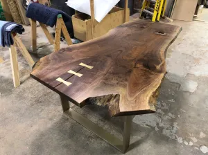Walnut Desk with Brass Details