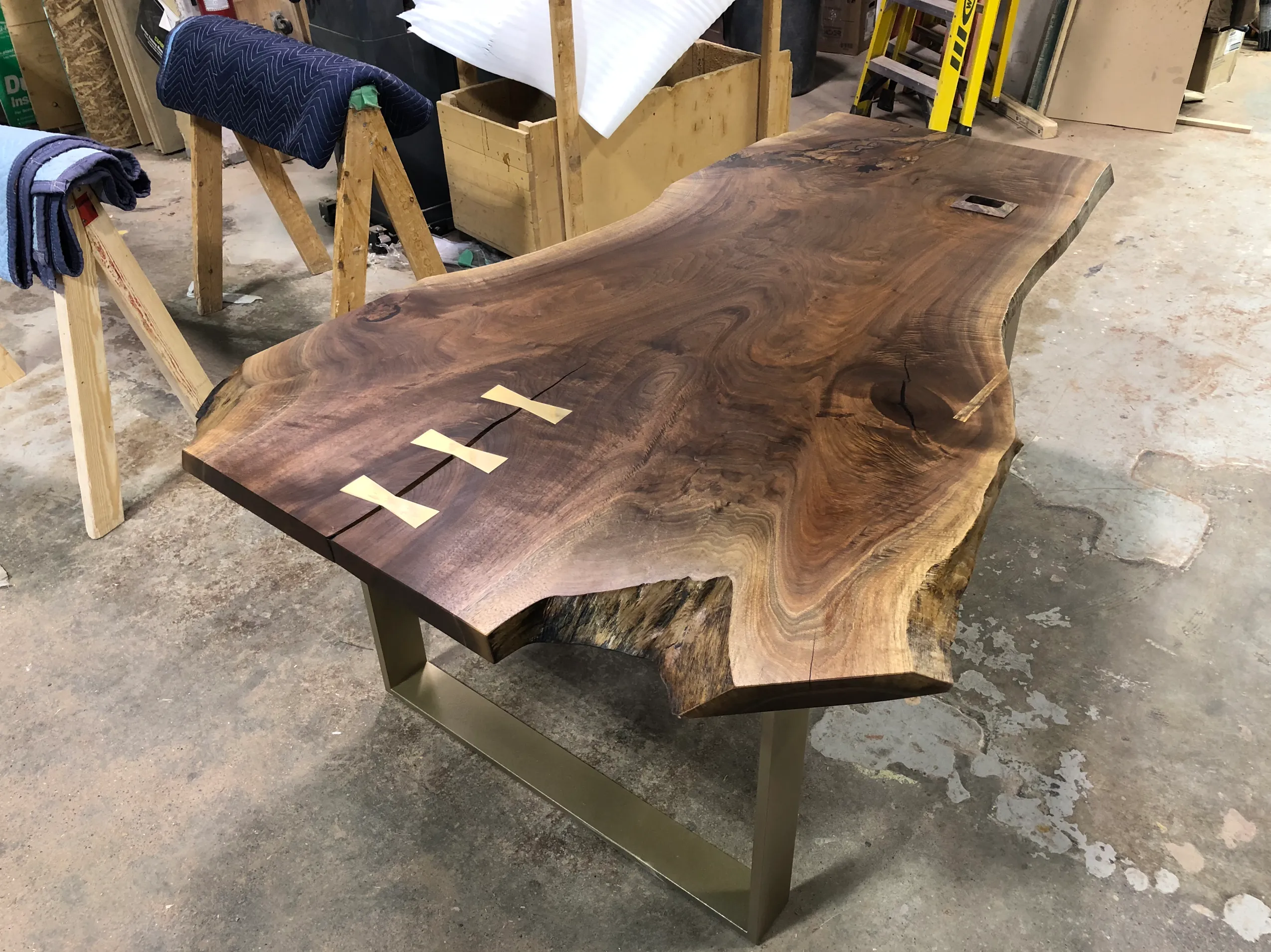 Walnut Desk with Brass Details