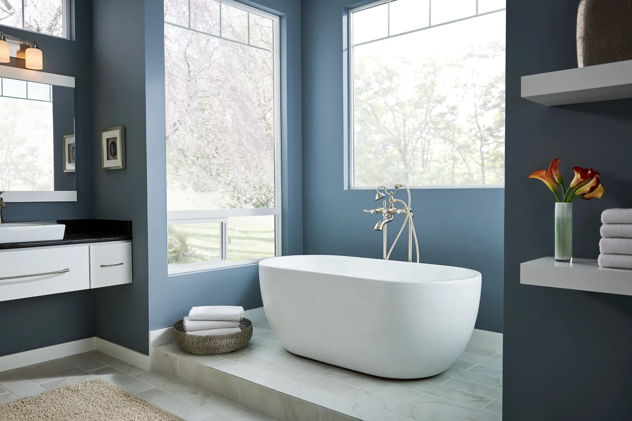 Weymouth Two-Handle Tub Filler including Handheld Shower