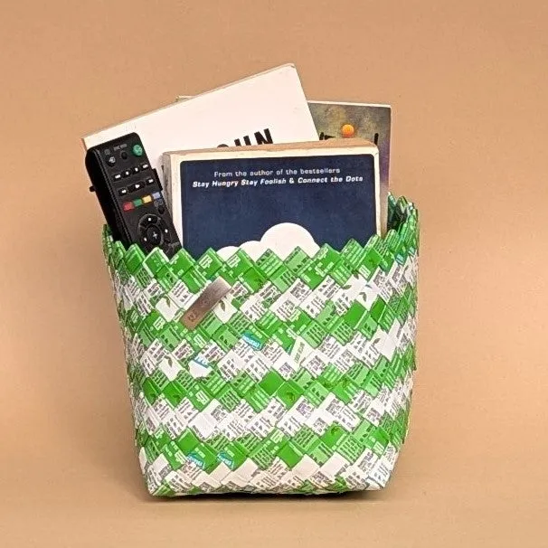 White Green Large Basketry Deco Storage (BDSL1224-004) PS_W