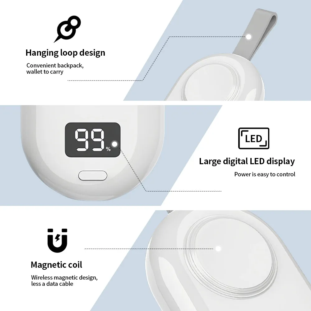Wireless Charging Power Bank for Apple Watch with Magnetic Suction, Portable and Fast Charging