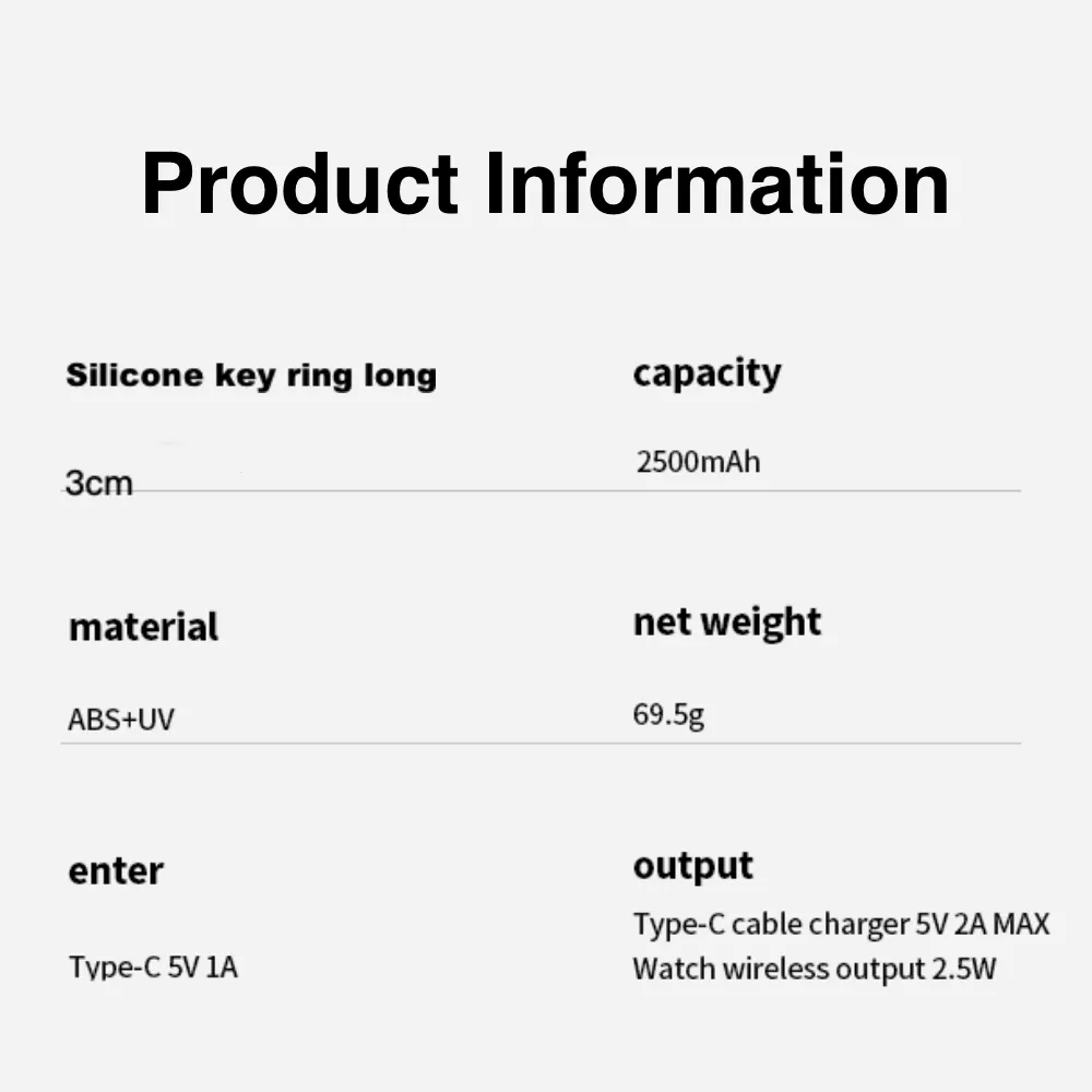 Wireless Charging Power Bank for Apple Watch with Magnetic Suction, Portable and Fast Charging