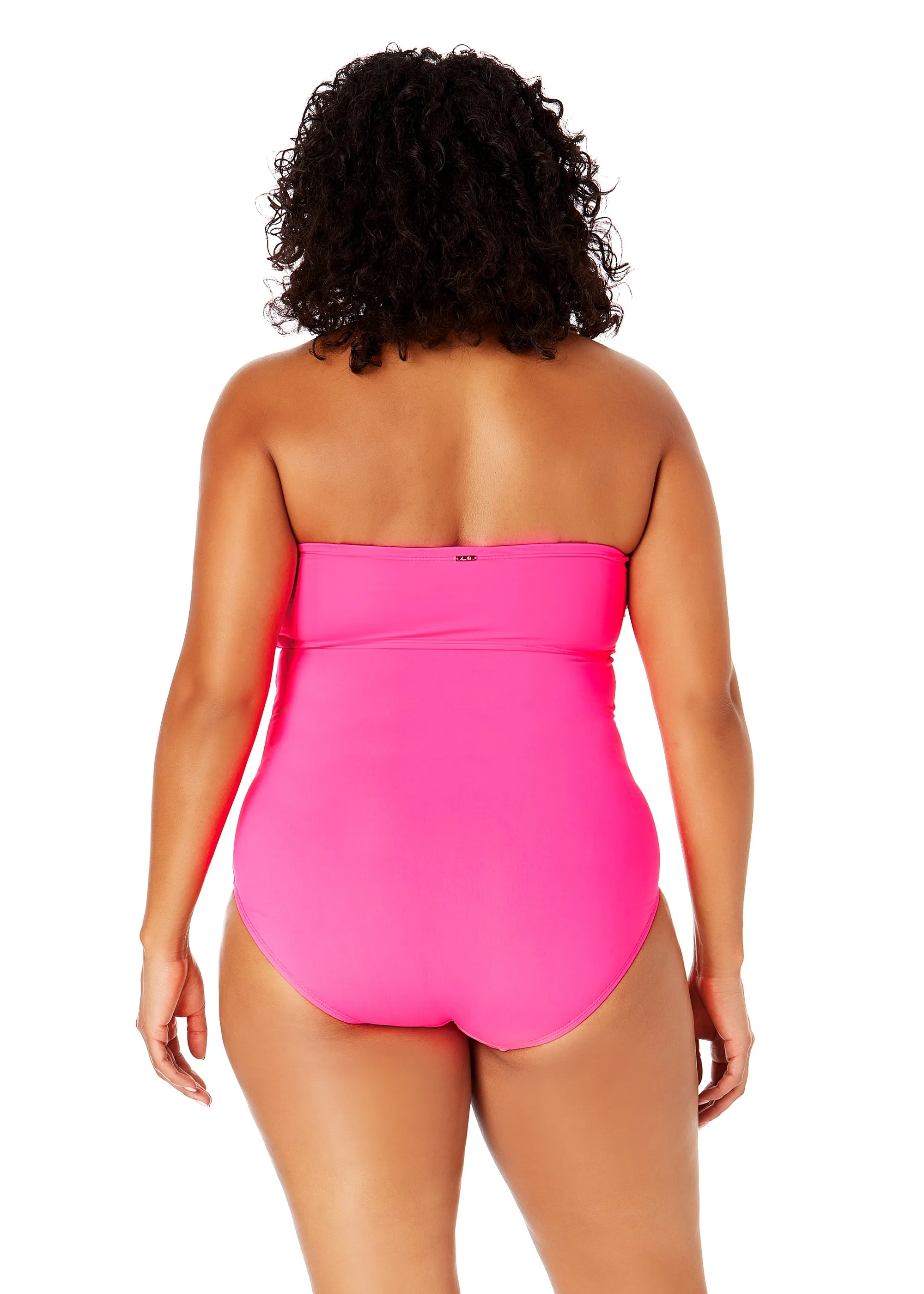 Women's Plus Size Live In Color Twist Front Shirred One Piece Swimsuit