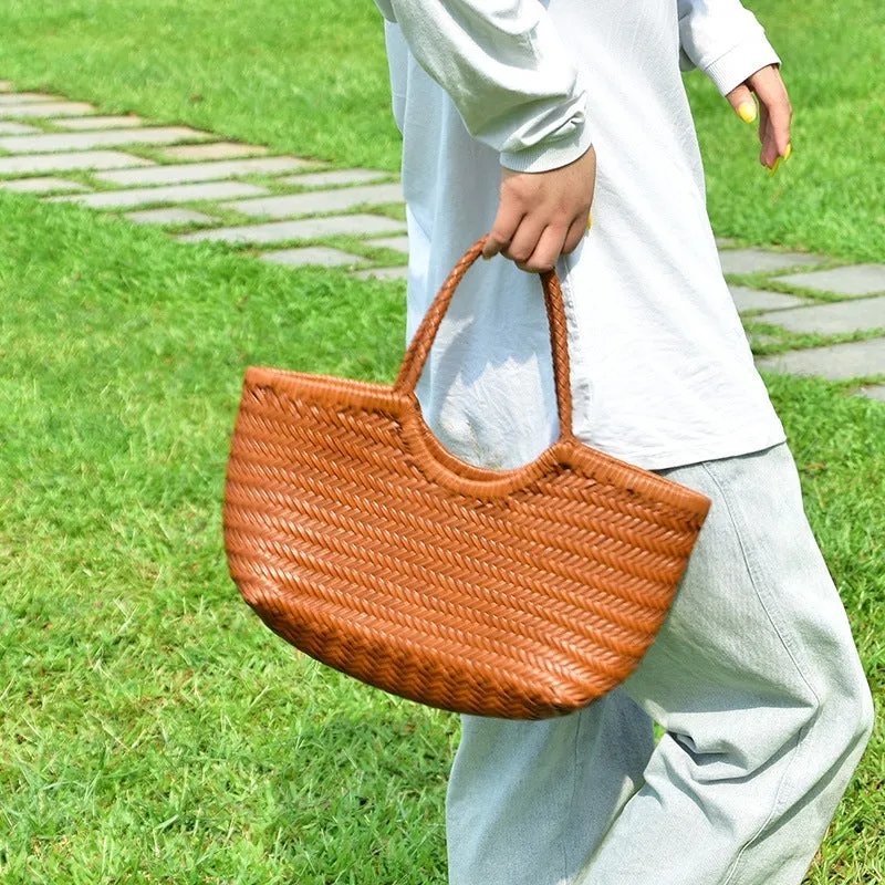 Xanthe | Black Woven Leather Tote Bag – Stylish & Spacious Handbag