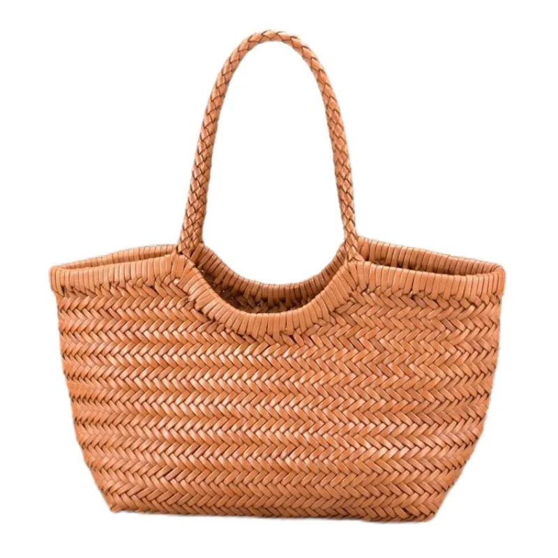 Xanthe | Black Woven Leather Tote Bag – Stylish & Spacious Handbag