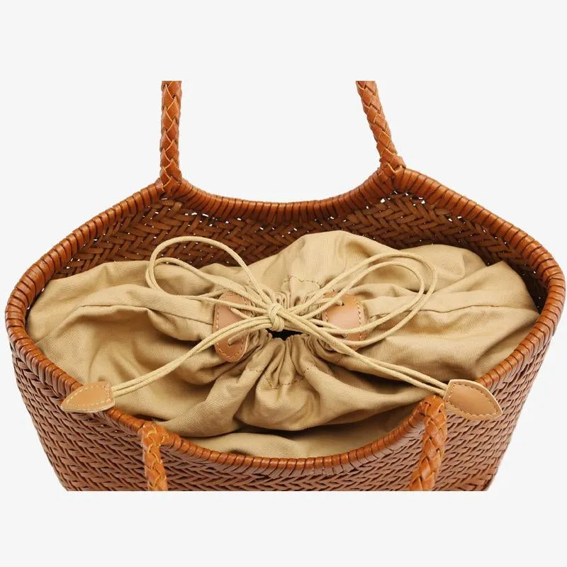 Xanthe | Black Woven Leather Tote Bag – Stylish & Spacious Handbag