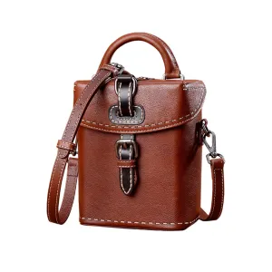YAAGLE Female Tanned Leather Handmade Stitching Cross Body Bag YG10106