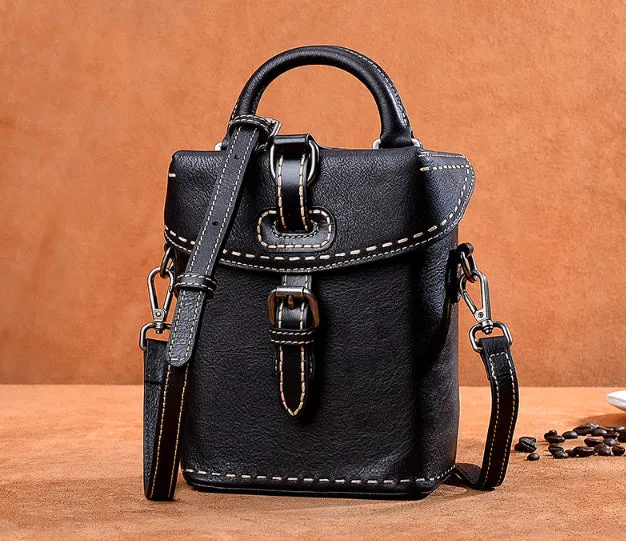 YAAGLE Female Tanned Leather Handmade Stitching Cross Body Bag YG10106