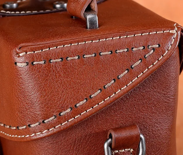 YAAGLE Female Tanned Leather Handmade Stitching Cross Body Bag YG10106