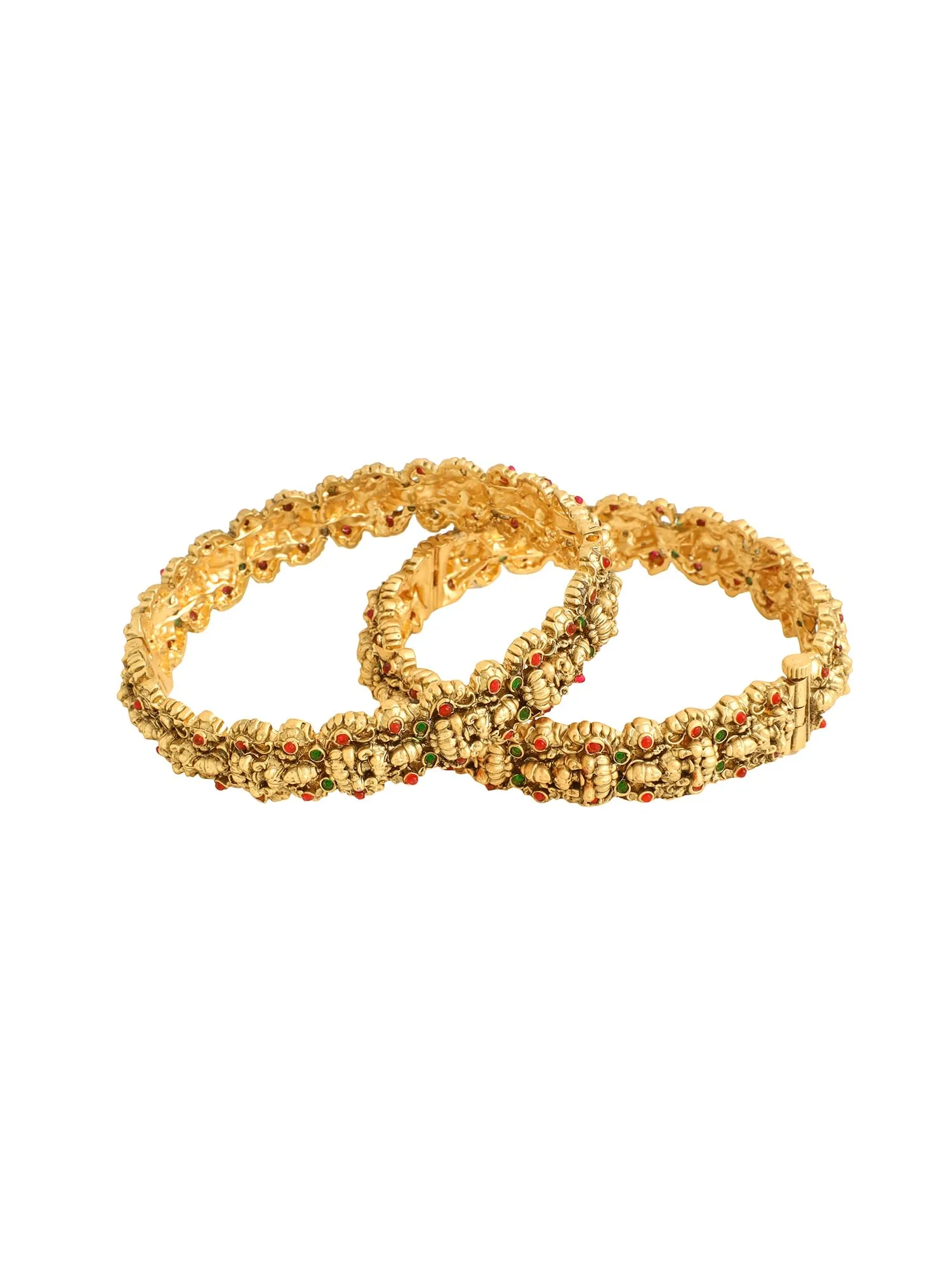 Yellow Chimes Bangles for Women & Girls | Women's Golden Traditional Bangles Set | Ethnic Gold Plated Temple Bangles | Hand Accessories for Women | Birthday Gift For Women Anniversary Gift for Wife